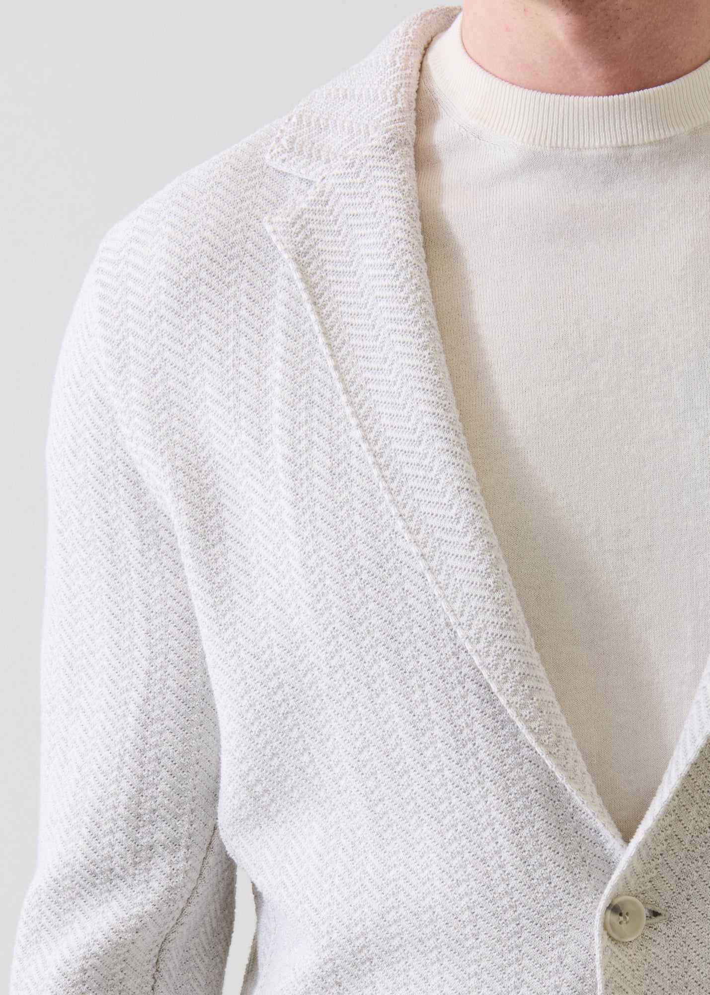 Cotton Herringbone Knit Blazer - PATRICK ASSARAF