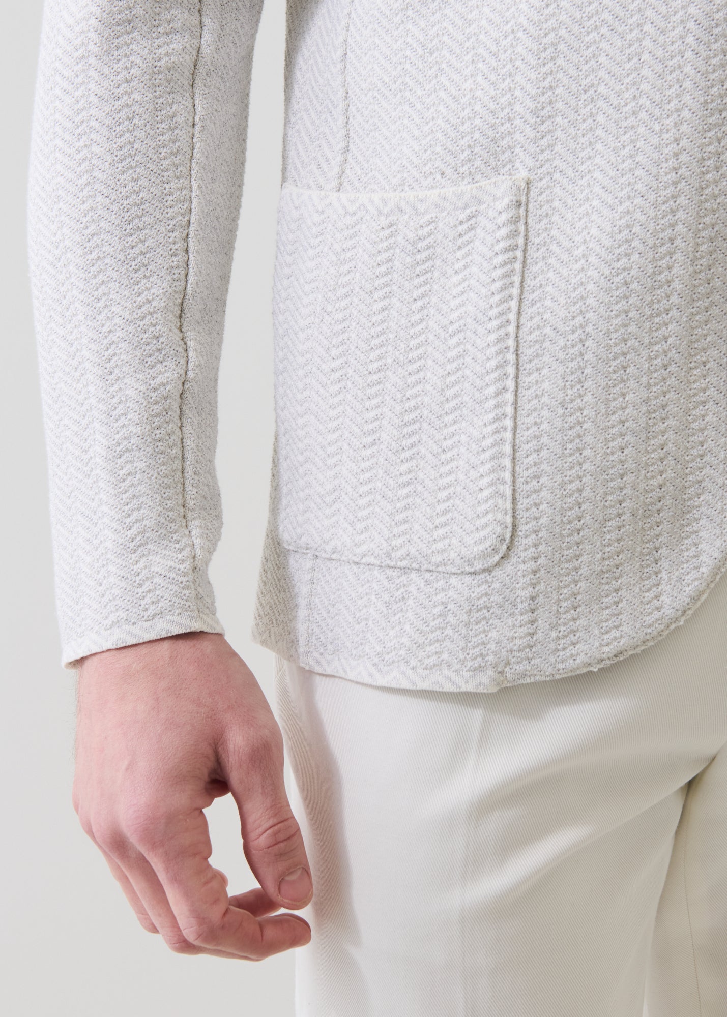 Cotton Herringbone Knit Blazer - PATRICK ASSARAF
