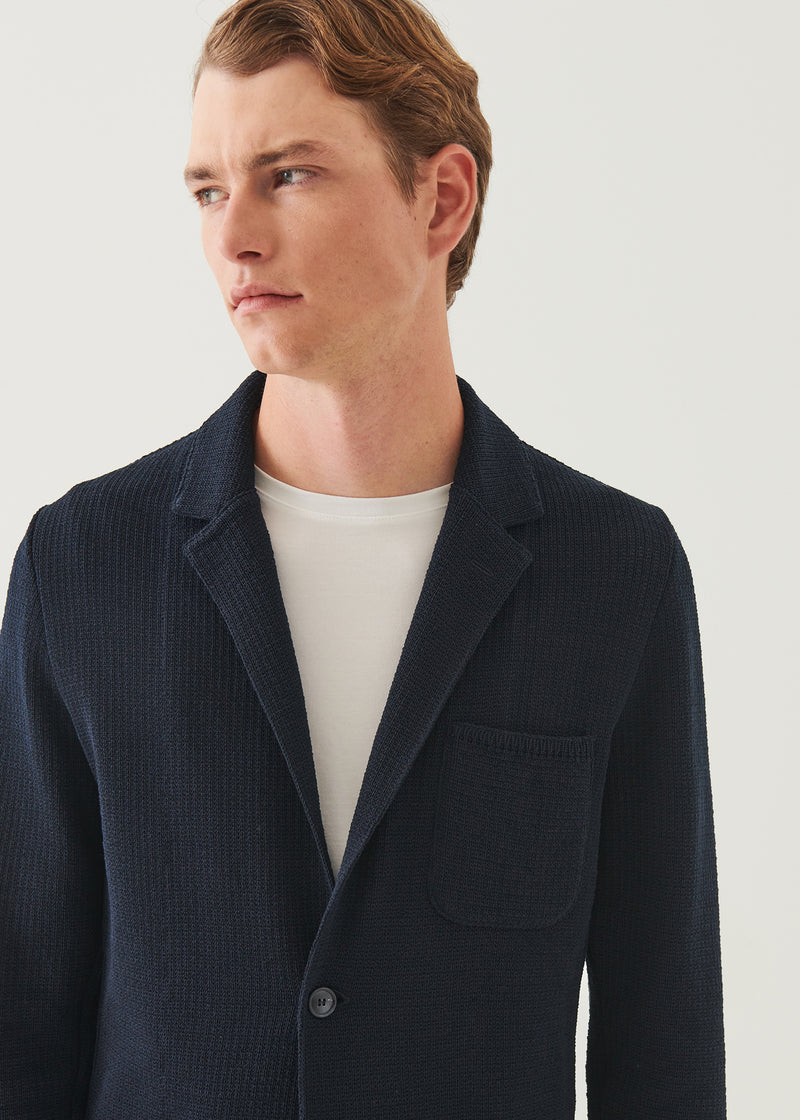 Cotton Knit Two Button Blazer
