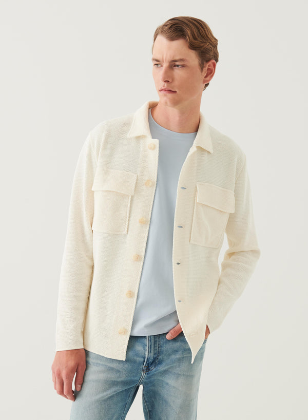 Cotton Knit Shirt Jacket