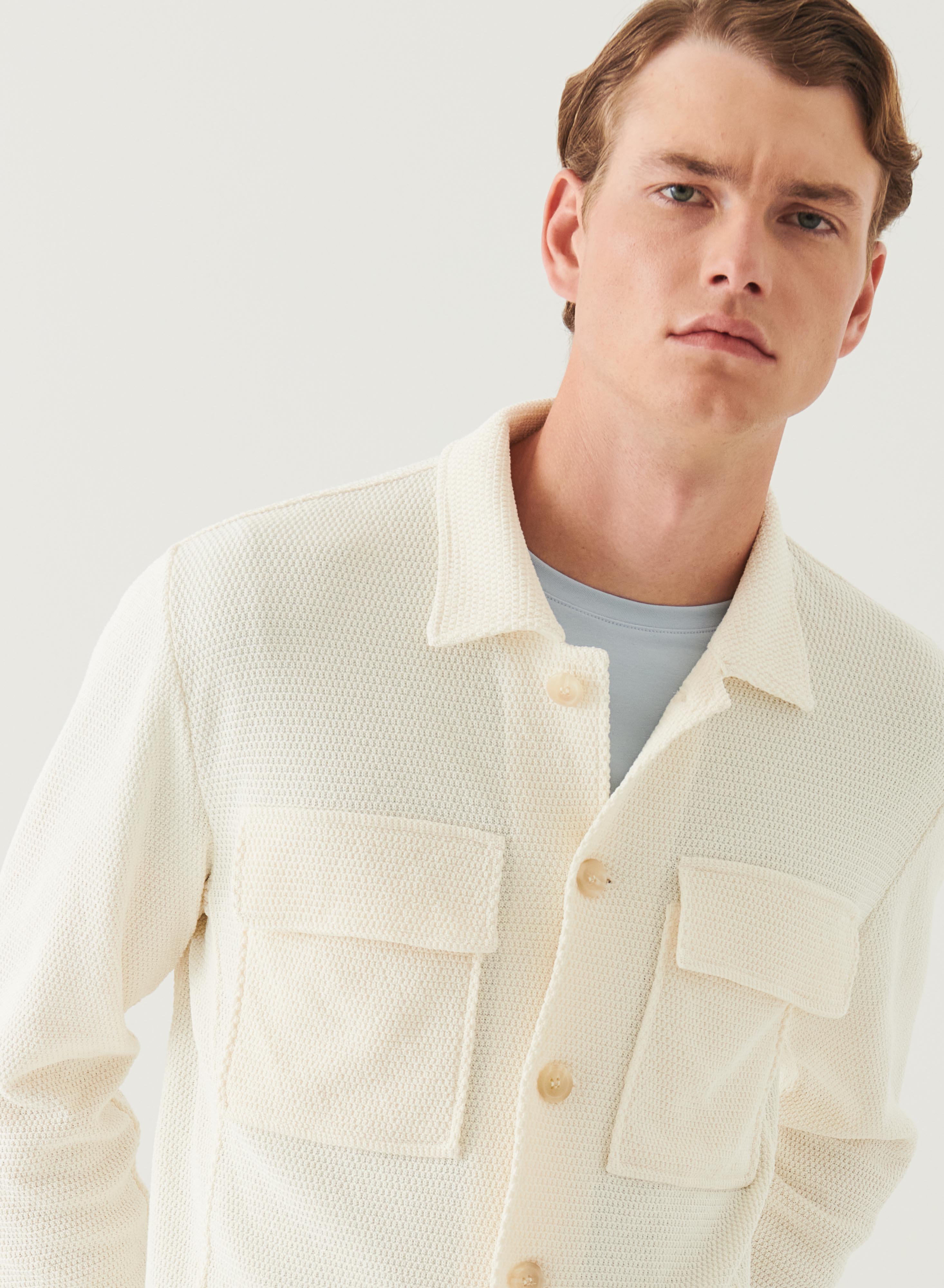 Cotton Knit Shirt Jacket