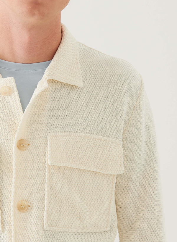 Cotton Knit Shirt Jacket