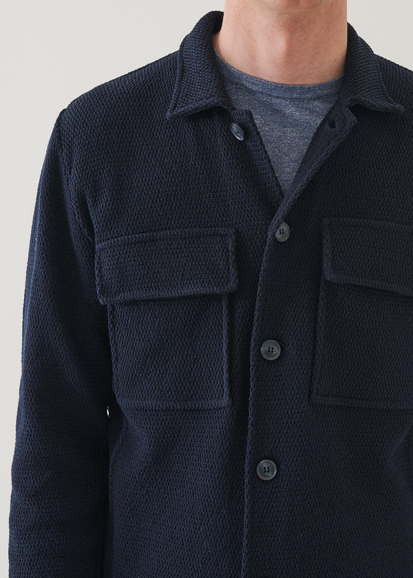 Cotton Knit Shirt Jacket