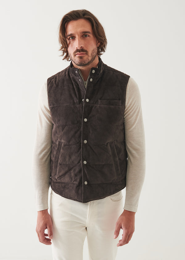 SUEDE QUILTED VEST