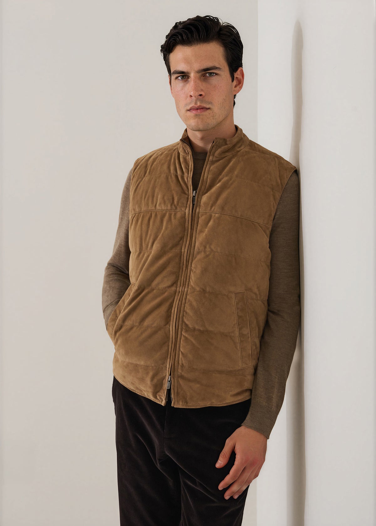 Suede Quilted Vest - PATRICK ASSARAF