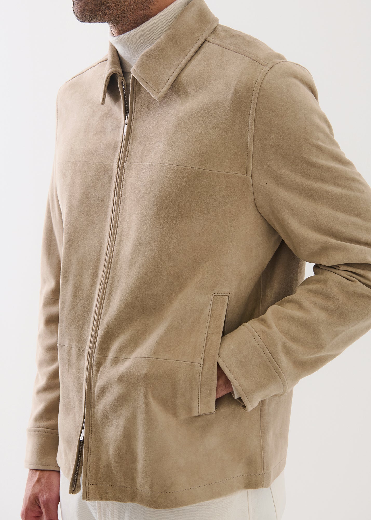 Suede Unlined Shirt Jacket