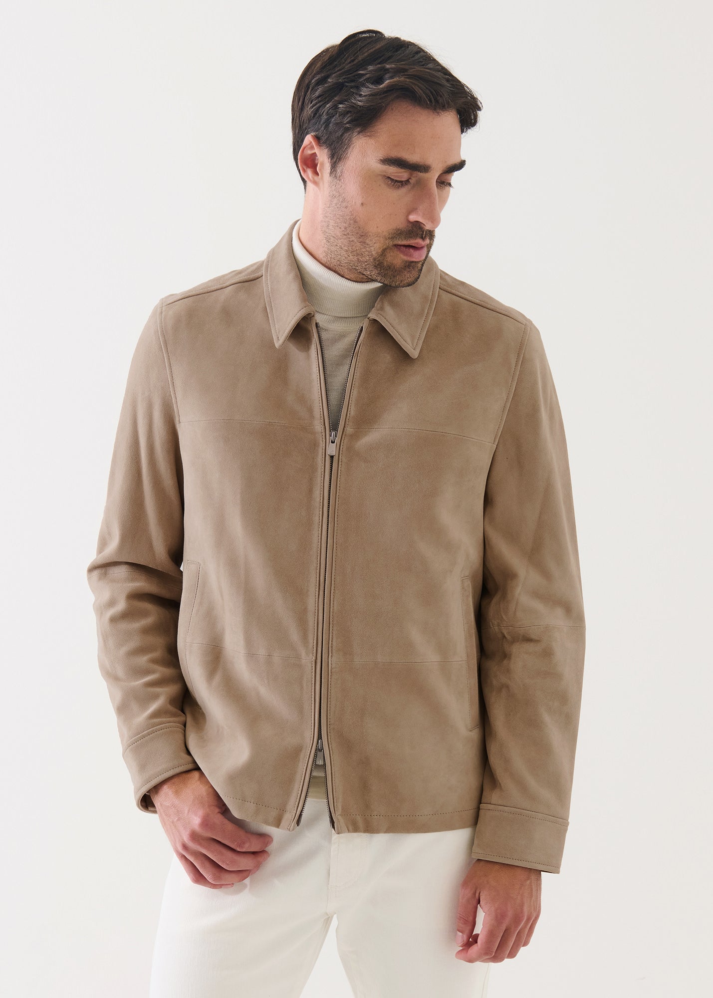 Suede Zip Up Shirt Jacket - PATRICK ASSARAF