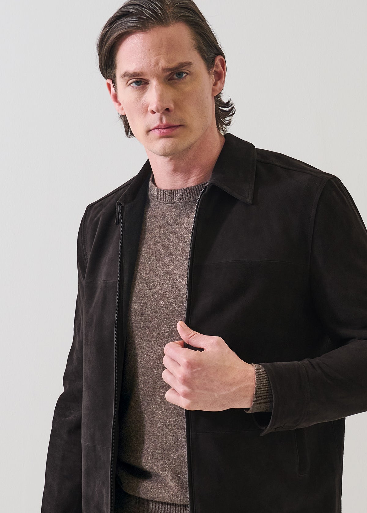 Suede Zip Up Shirt Jacket - PATRICK ASSARAF