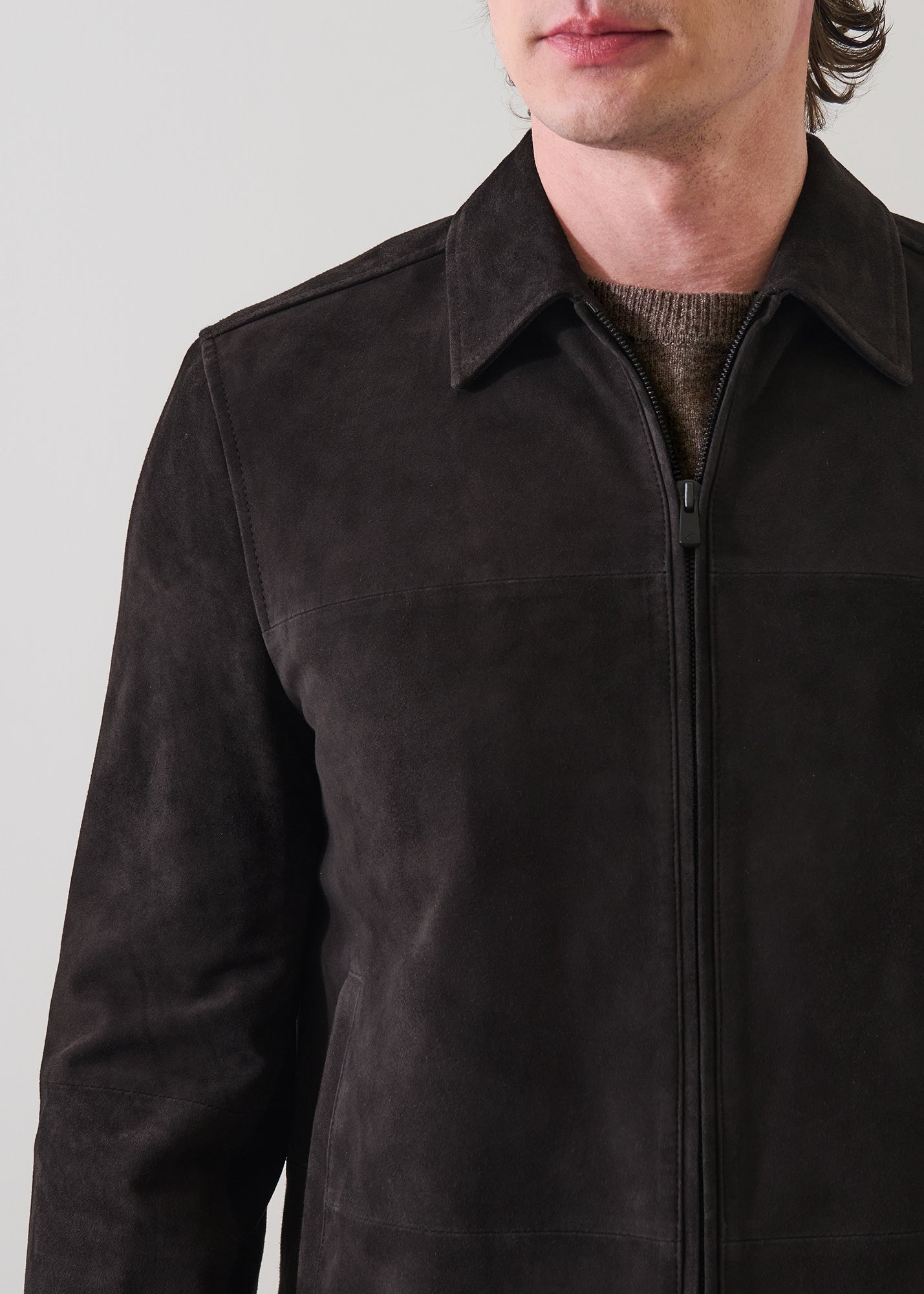 Suede Zip Up Shirt Jacket - PATRICK ASSARAF