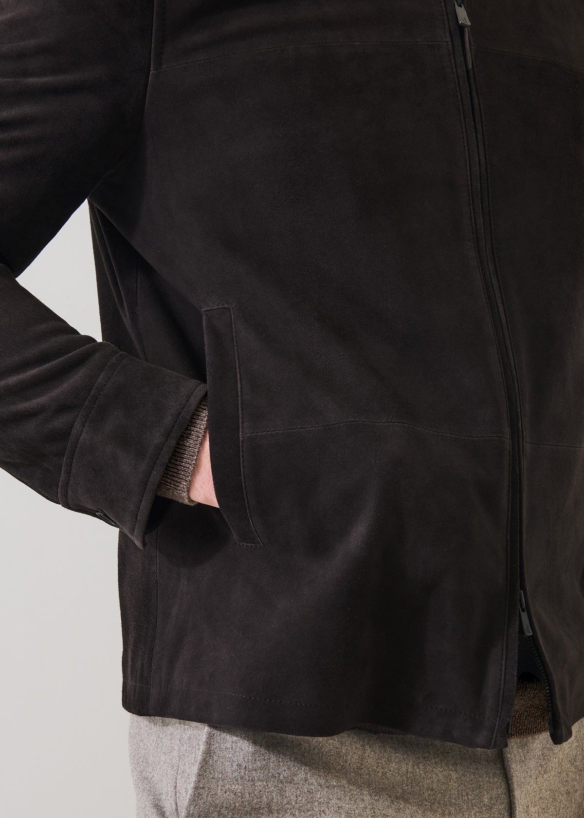 Suede Zip Up Shirt Jacket - PATRICK ASSARAF