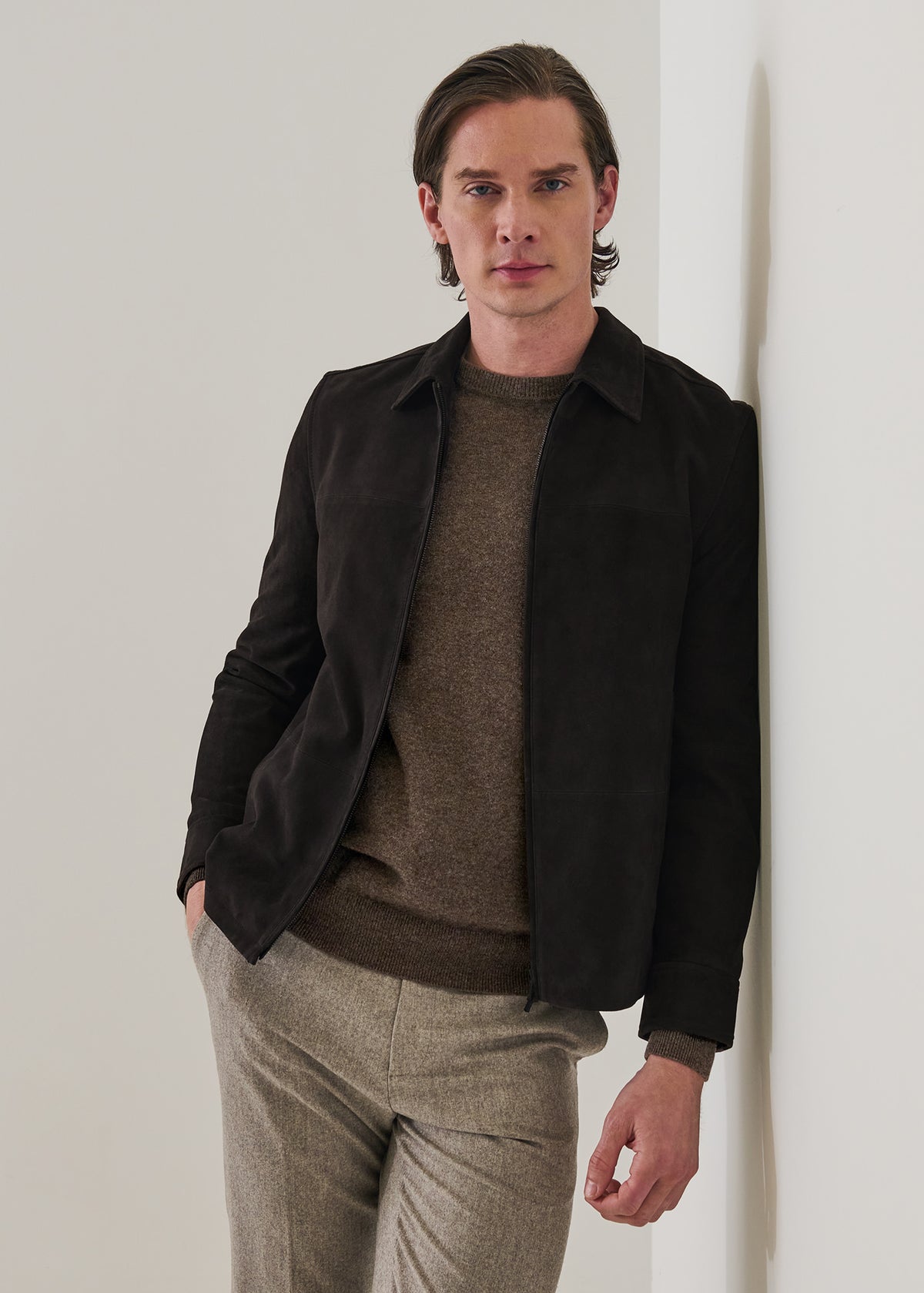 Suede Zip Up Shirt Jacket - PATRICK ASSARAF