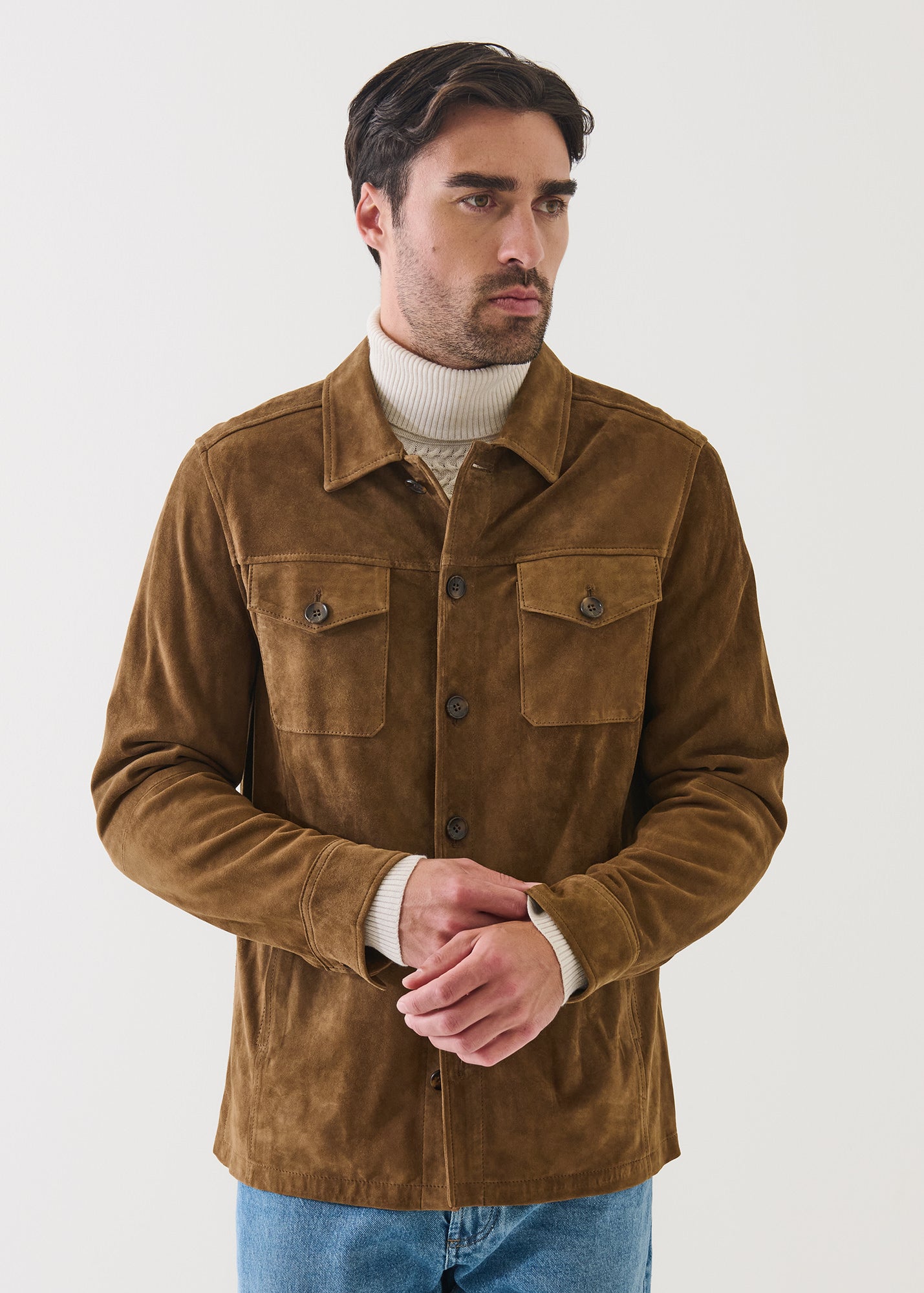 Suede Unlined Shirt Jacket
