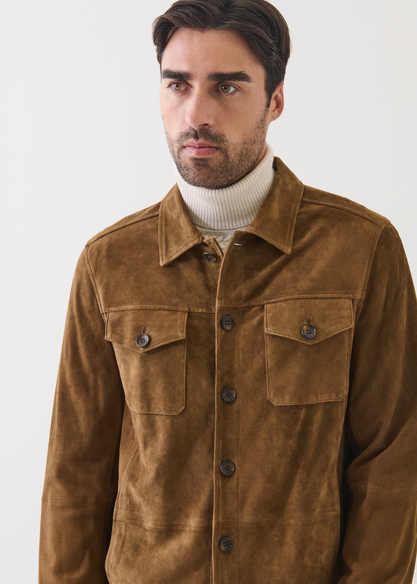 Suede Unlined Shirt Jacket