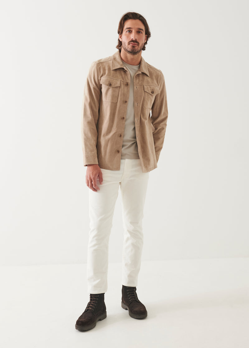 Suede Unlined Shirt Jacket