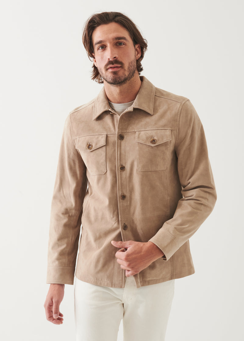 Suede Unlined Shirt Jacket