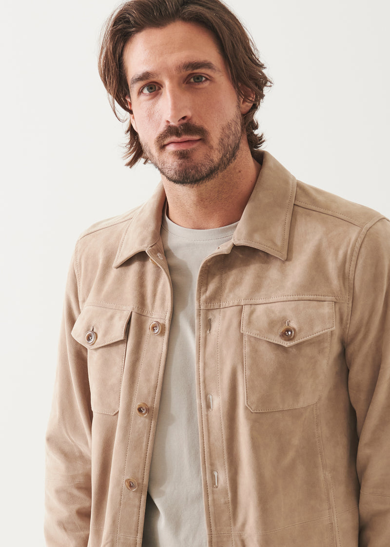 Suede Unlined Shirt Jacket