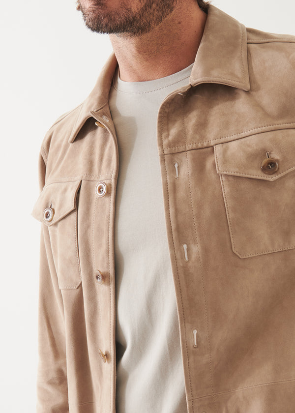 SUEDE UNLINED SHIRT JACKET