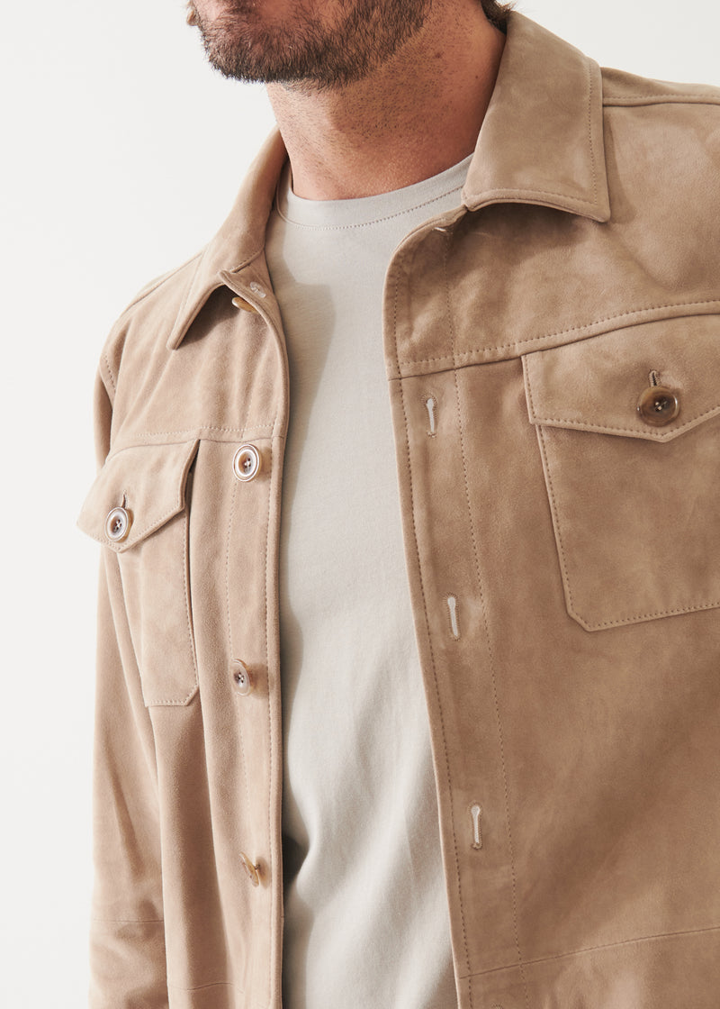 Suede Unlined Shirt Jacket