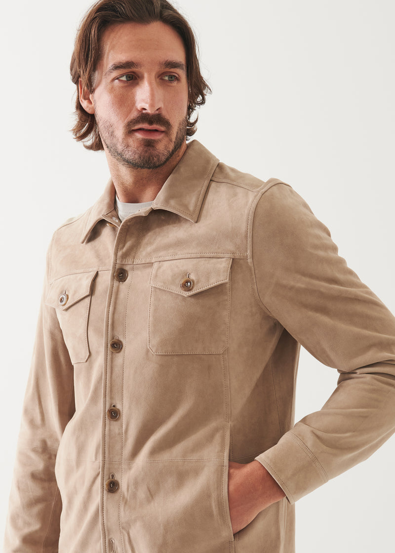 Suede Unlined Shirt Jacket