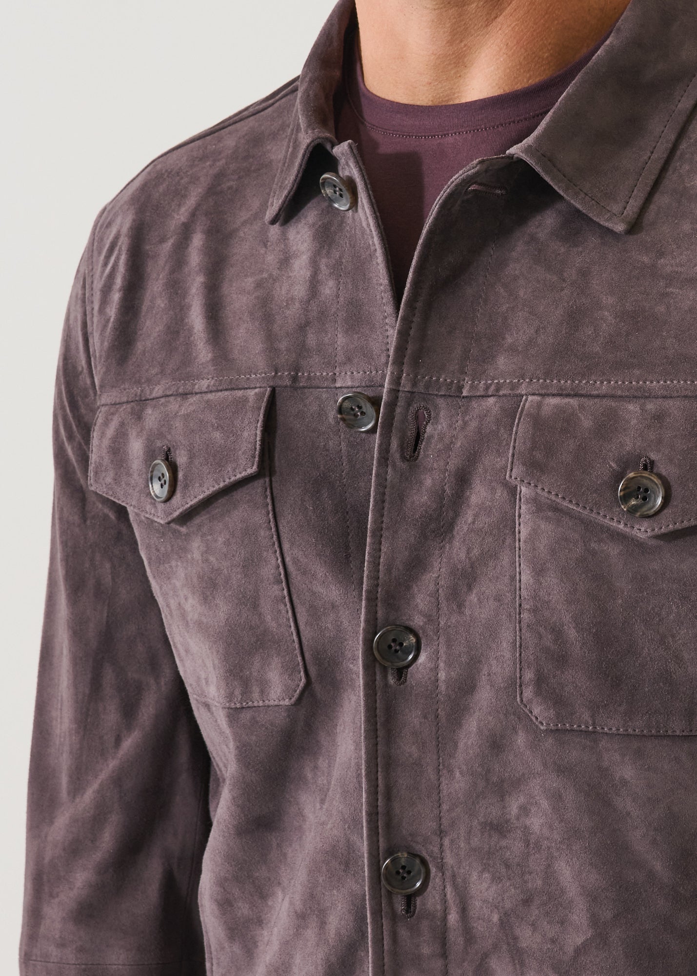 Suede Unlined Shirt Jacket