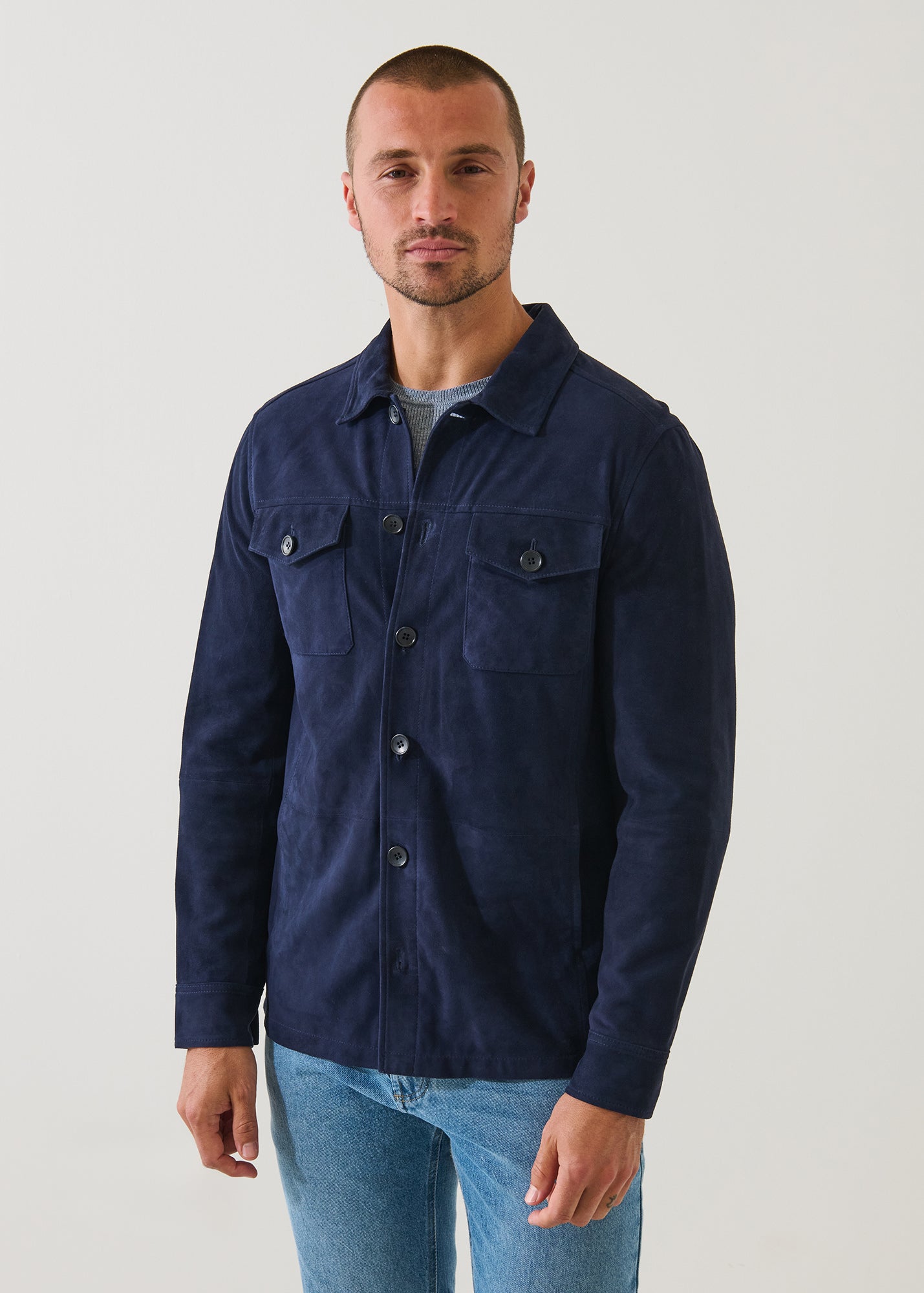 Suede Unlined Shirt Jacket