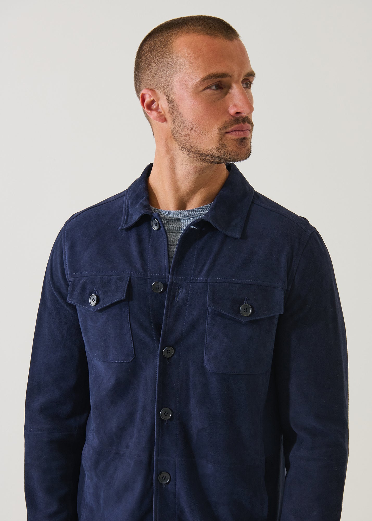Suede Unlined Shirt Jacket