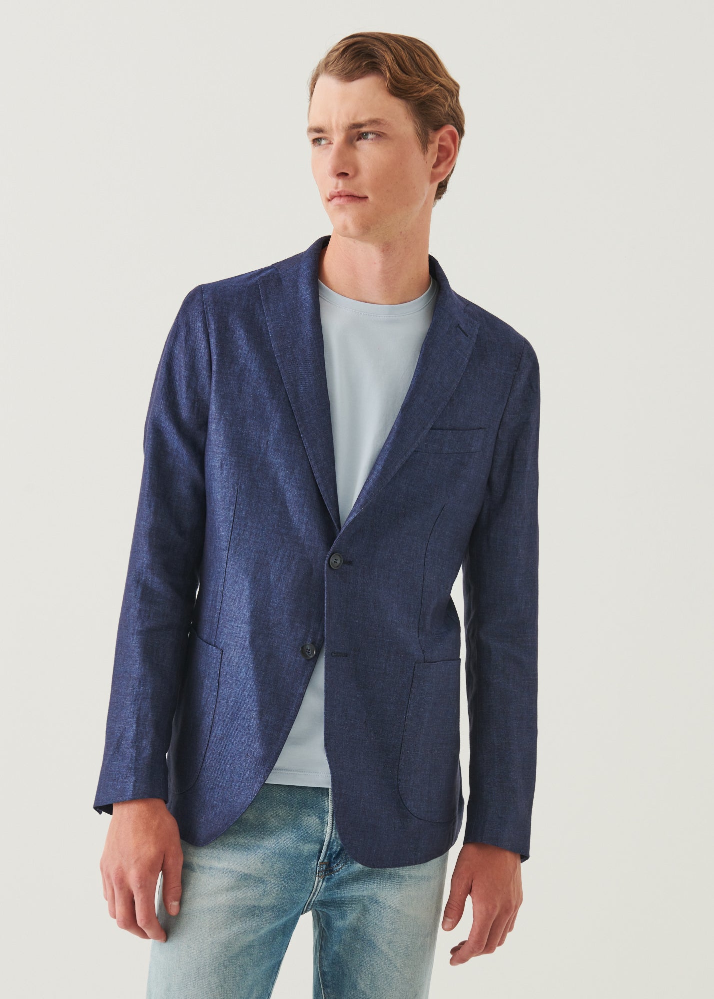 Linen Two-Button Blazer