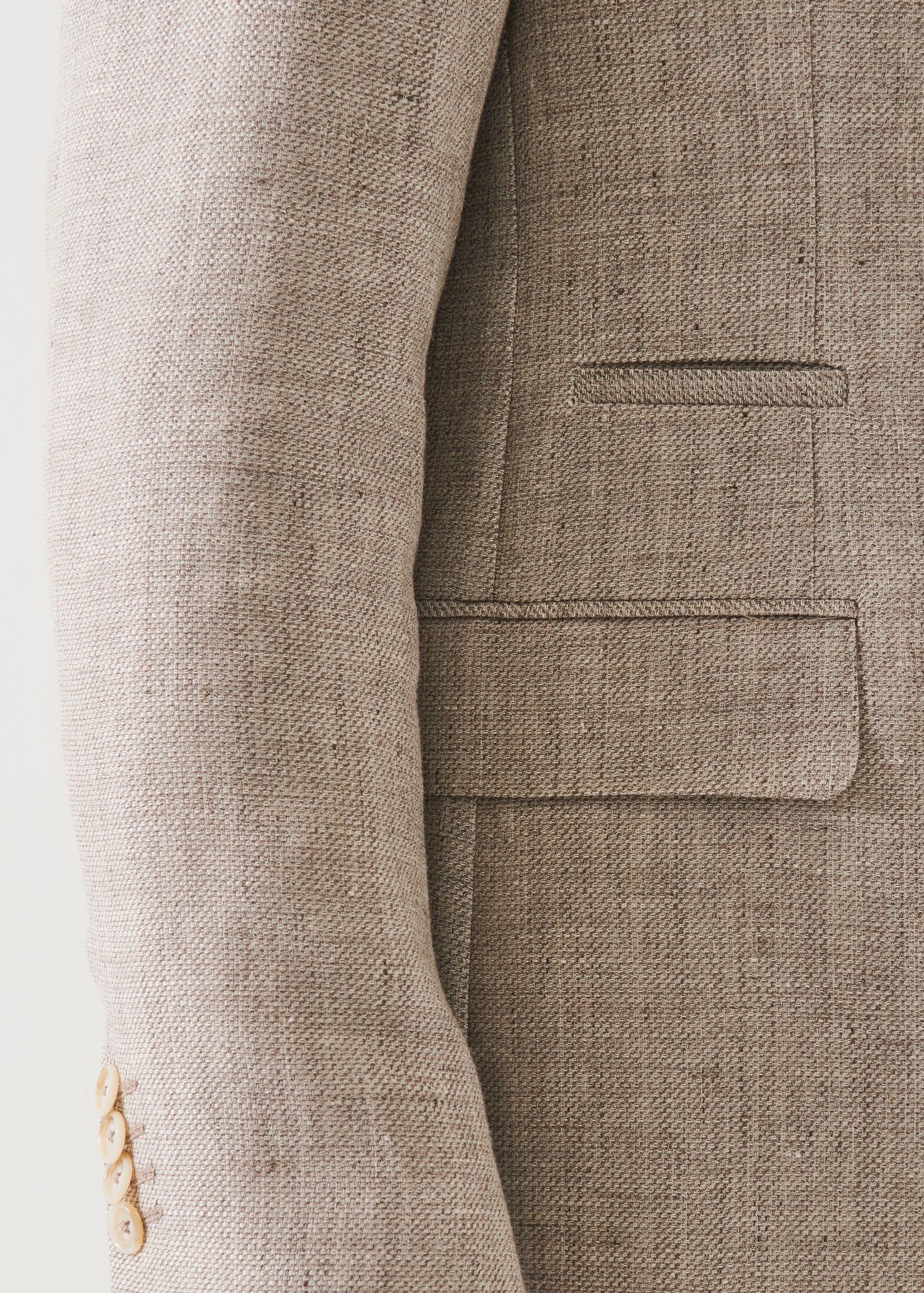 Linen Wool Blend Peak Lapel Blazer