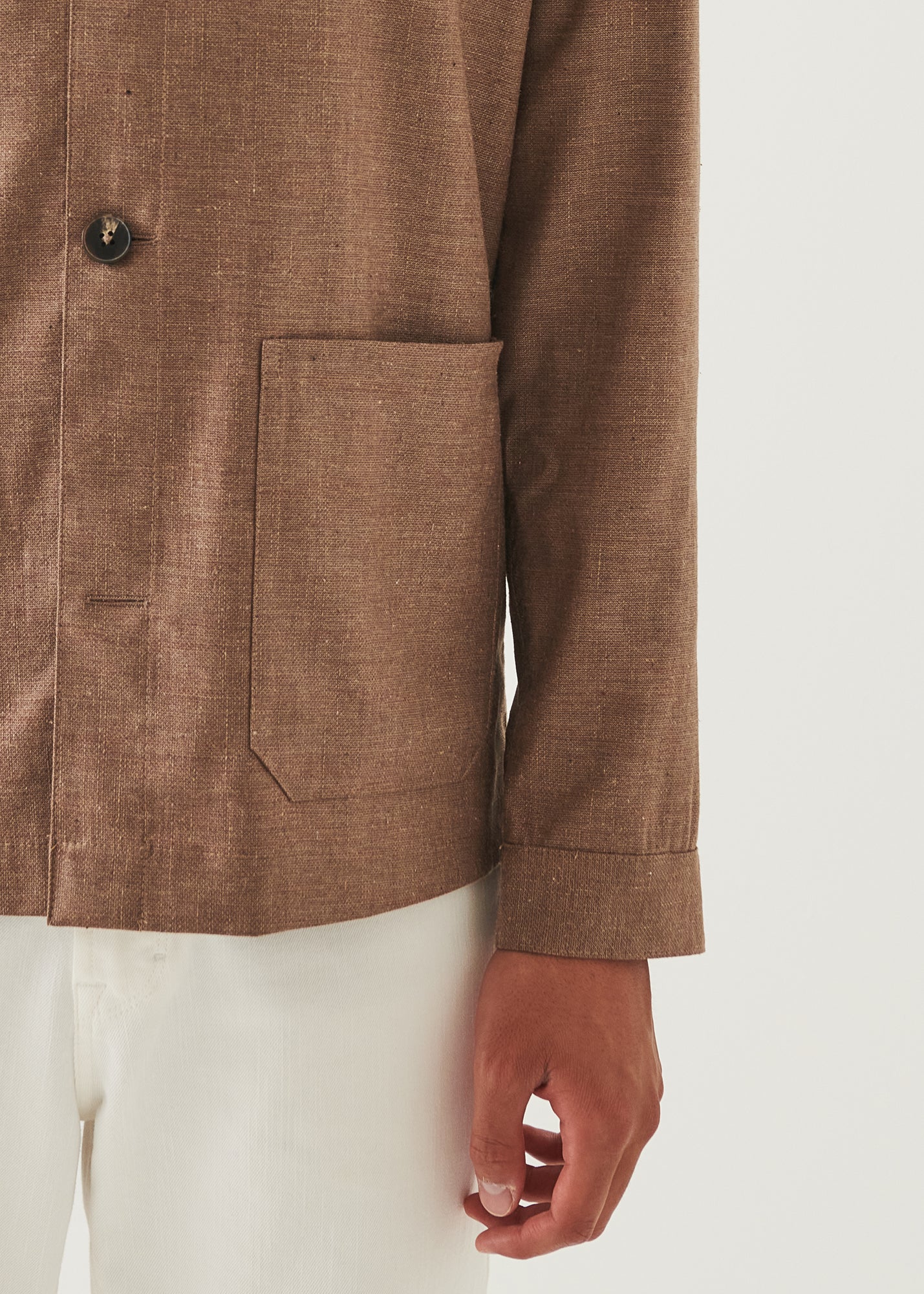 Wool Cotton Blend Shirt Jacket