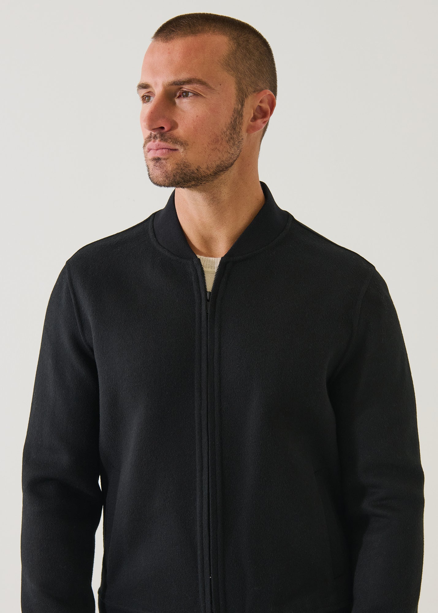 Double Face Merino Silk Bomber Jacket