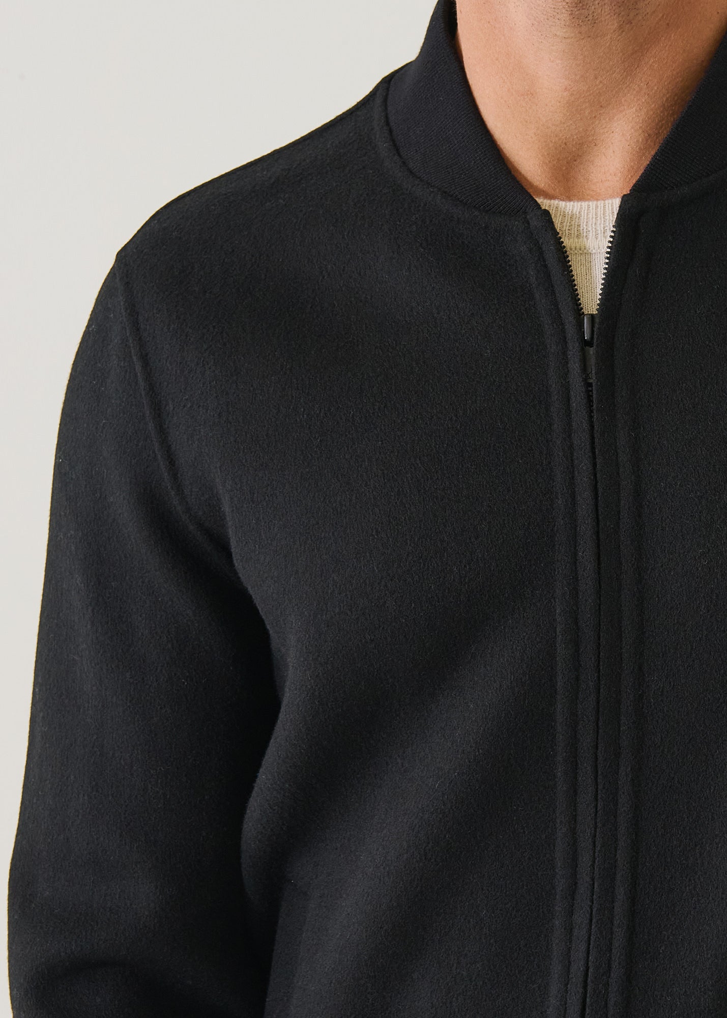 Double Face Merino Silk Bomber Jacket