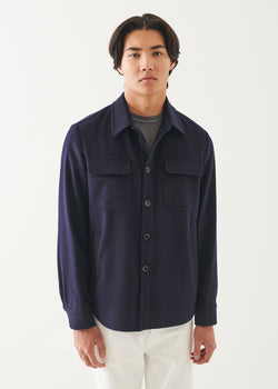 Flap Pocket Wool-Cashmere Shirt Jacket