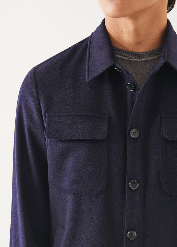 FLAP POCKET WOOL-CASHMERE SHIRT JACKET