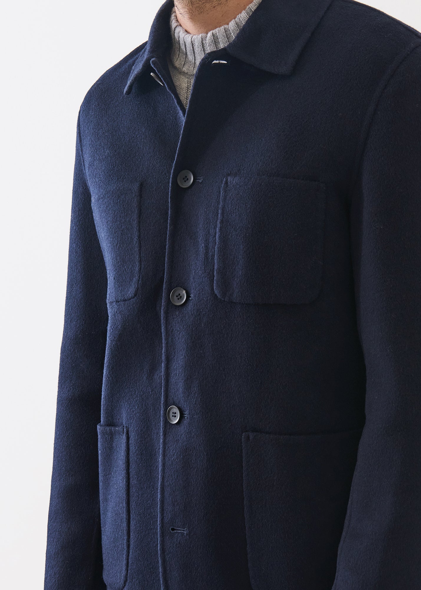 Wool Silk Chore Jacket - PATRICK ASSARAF