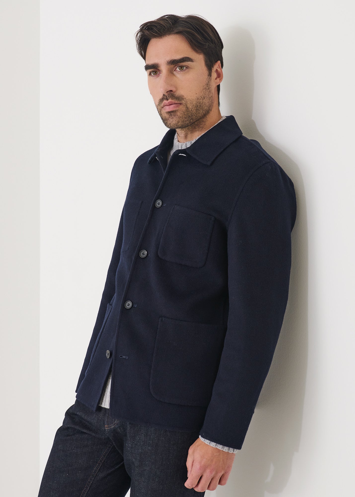 Wool Silk Chore Jacket - PATRICK ASSARAF