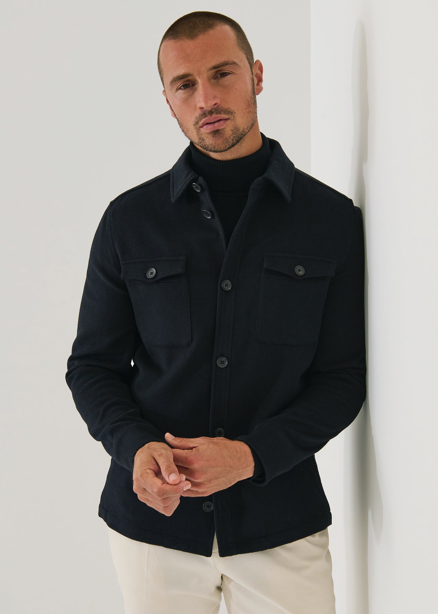 Wool Silk Utility Jacket