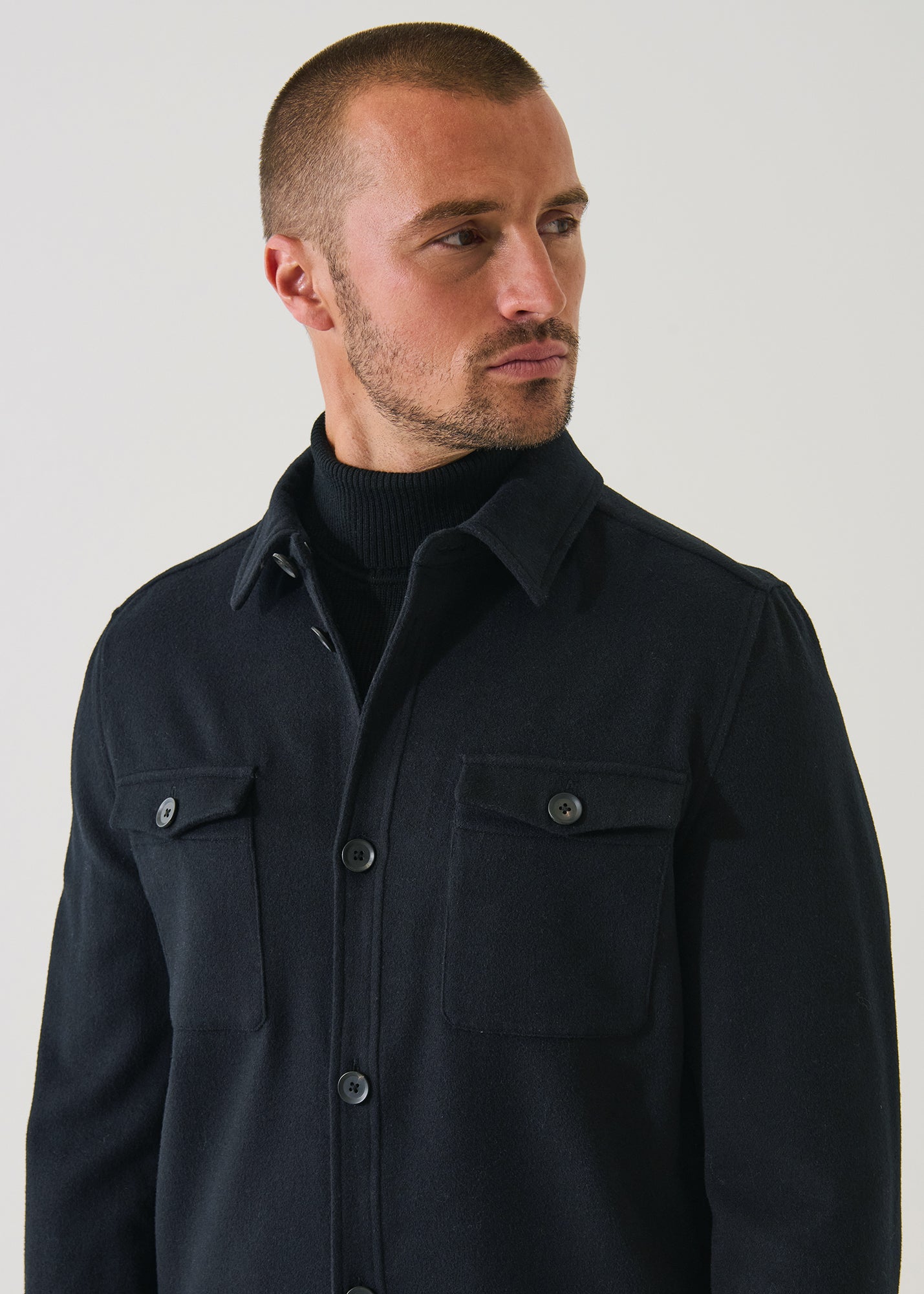 Wool Silk Utility Jacket
