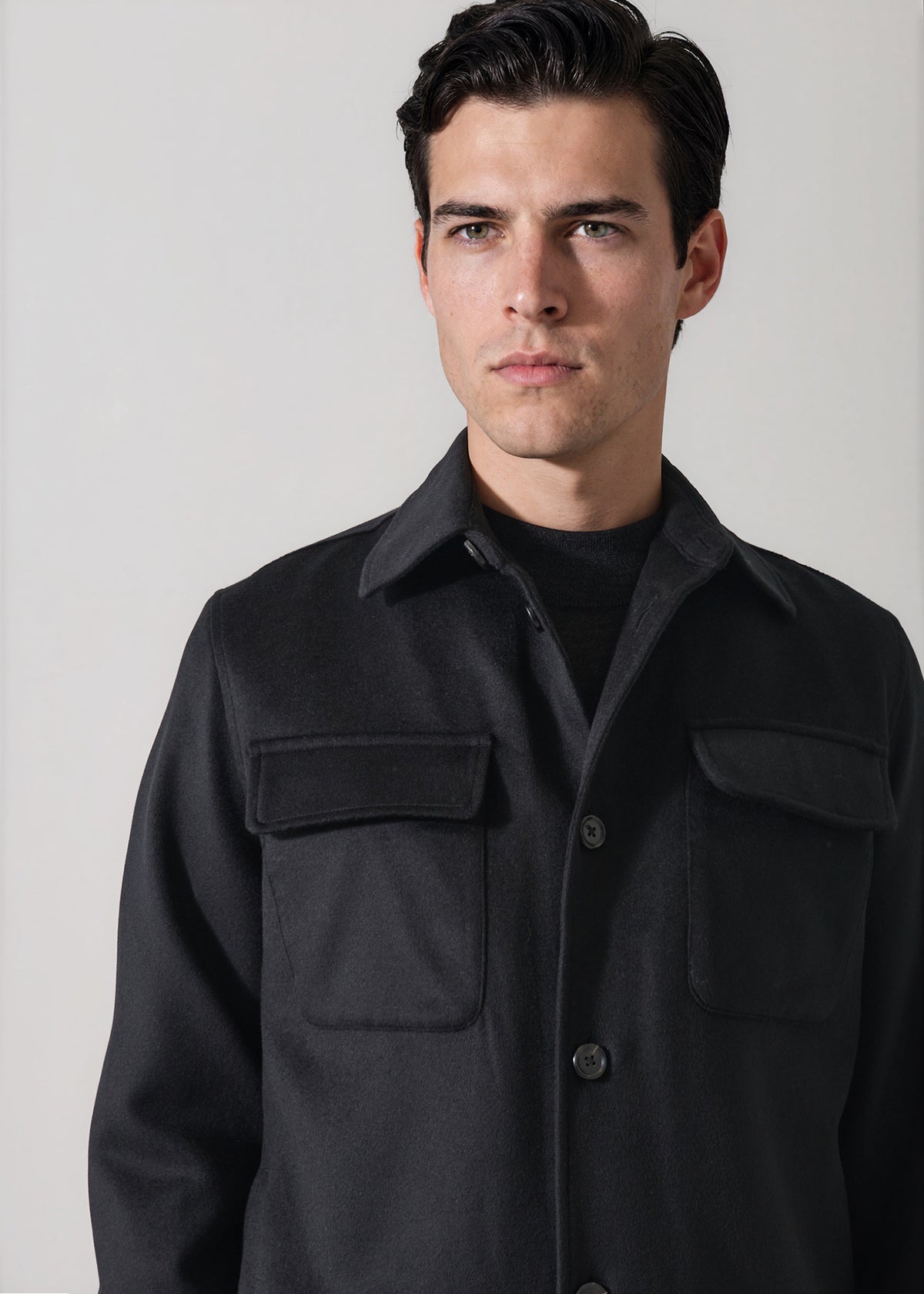 Wool-Silk Utility Shirt Jacket - PATRICK ASSARAF