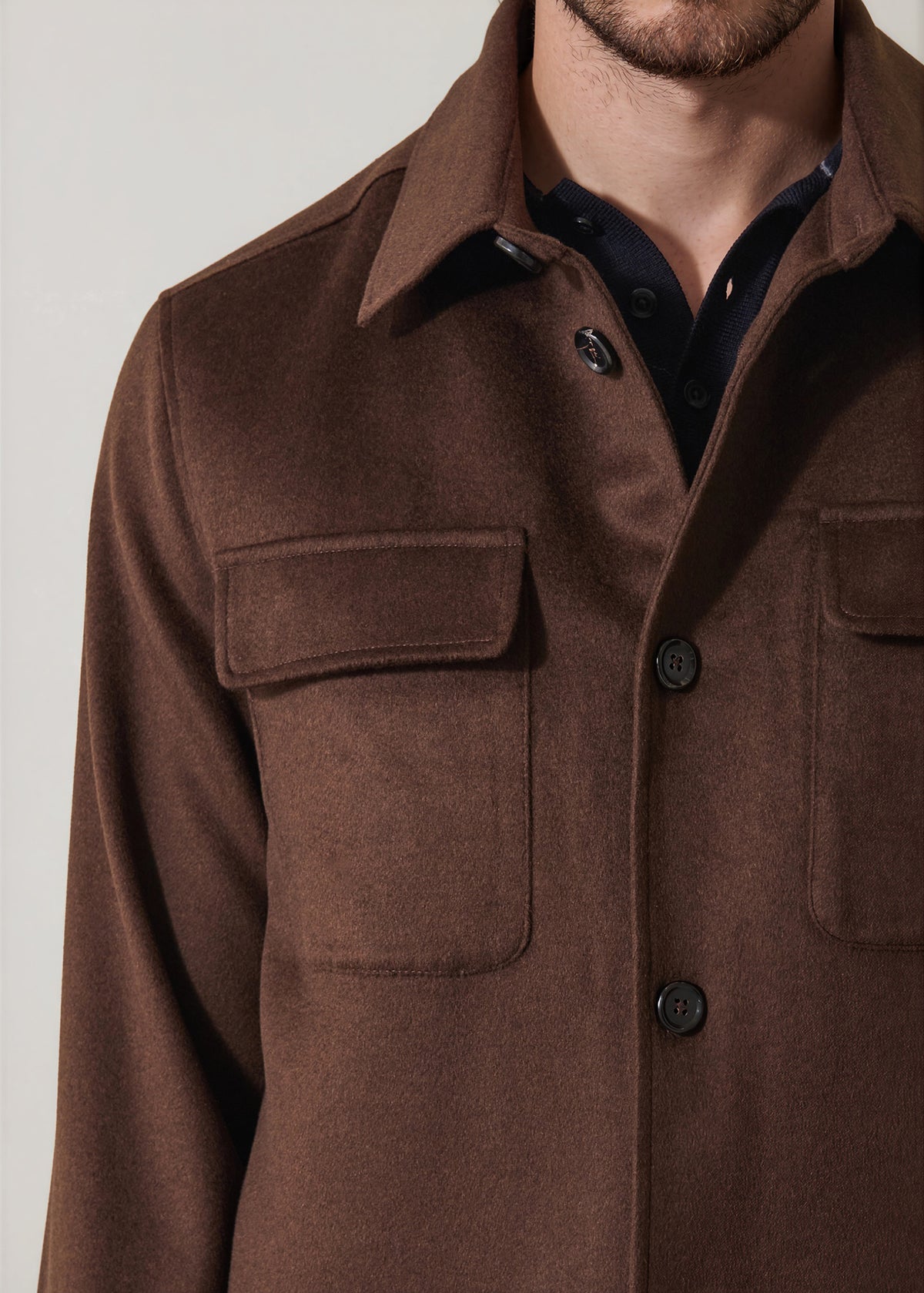 Wool-Silk Utility Shirt Jacket - PATRICK ASSARAF