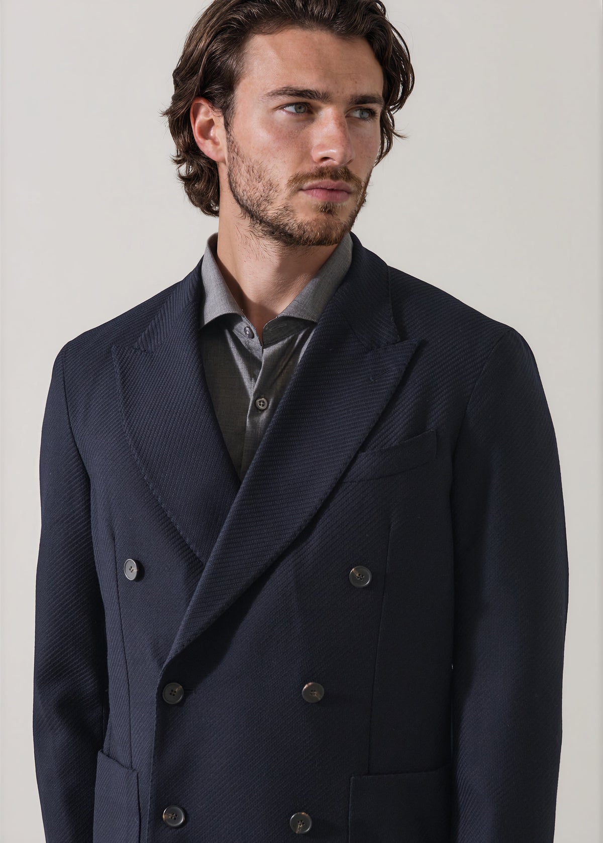 Wool-Cashmere Stretch Twill Double-Breasted Blazer - PATRICK ASSARAF