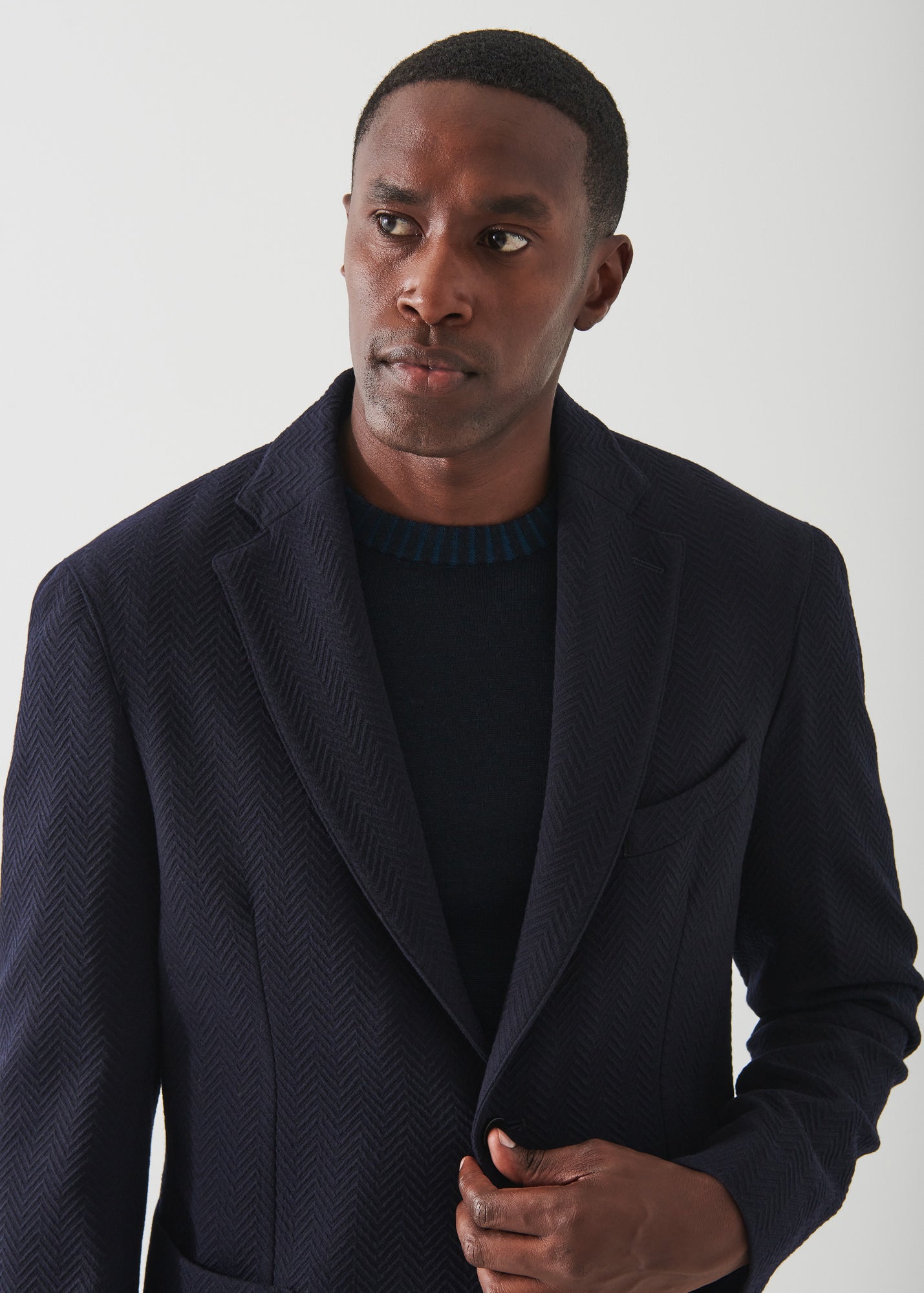 HERRINGBONE WOOL BLAZER | PATRICK ASSARAF.