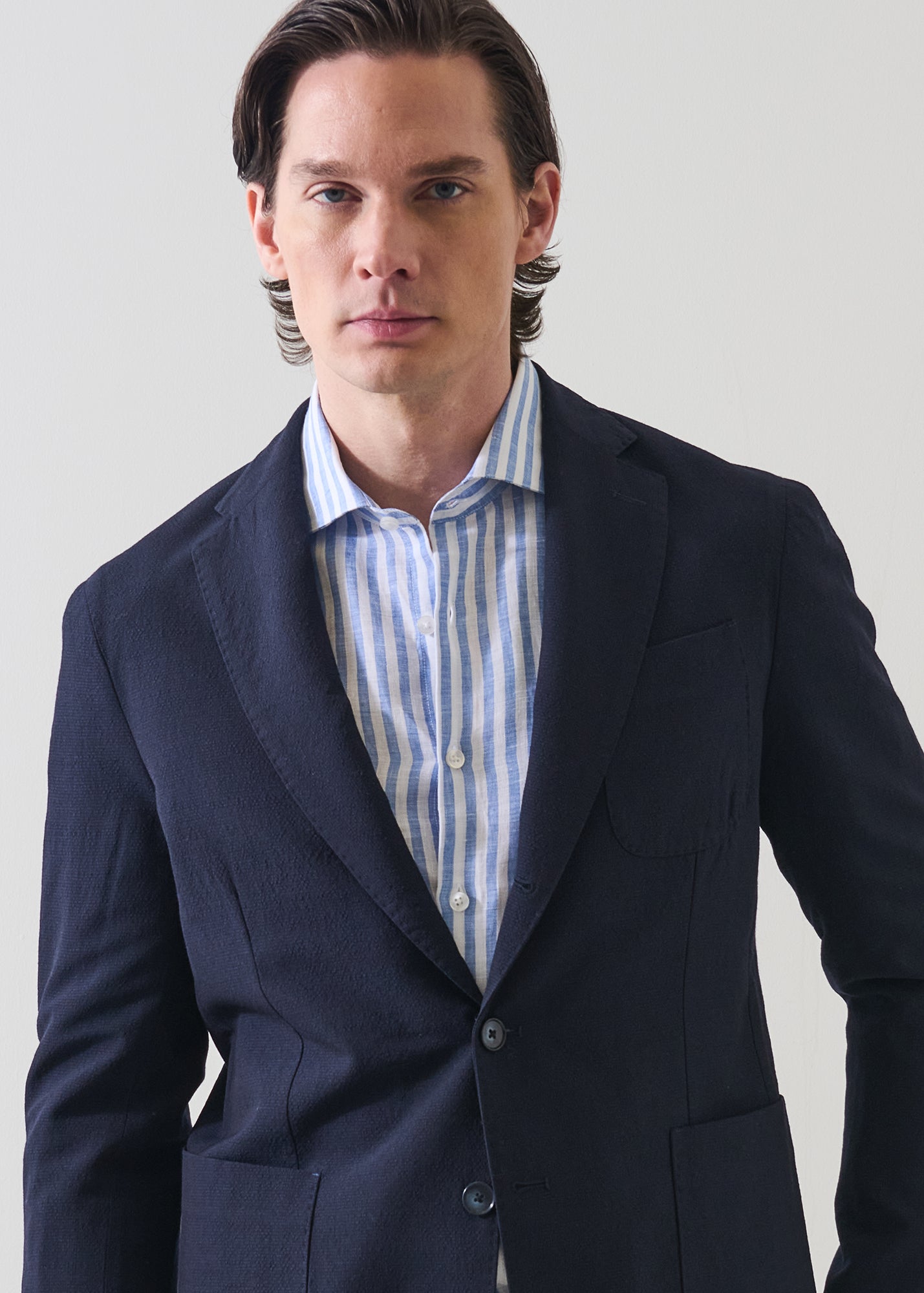 Wool Seersucker Blazer - PATRICK ASSARAF