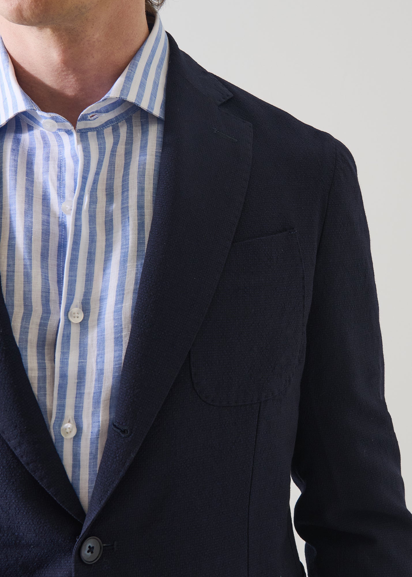 Wool Seersucker Blazer - PATRICK ASSARAF