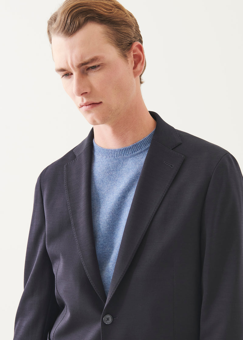 Wool Cotton Blend Knit Blazer