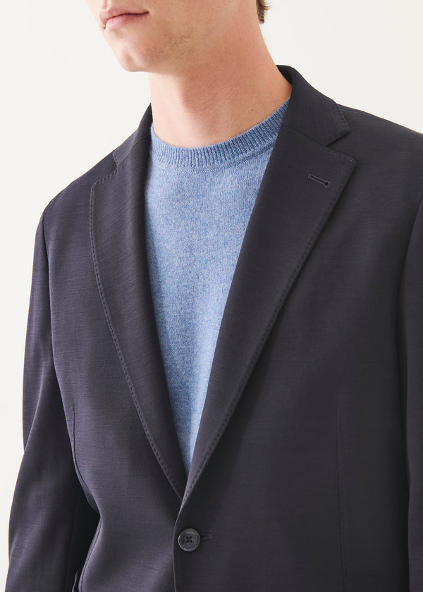 WOOL COTTON BLEND KNIT BLAZER