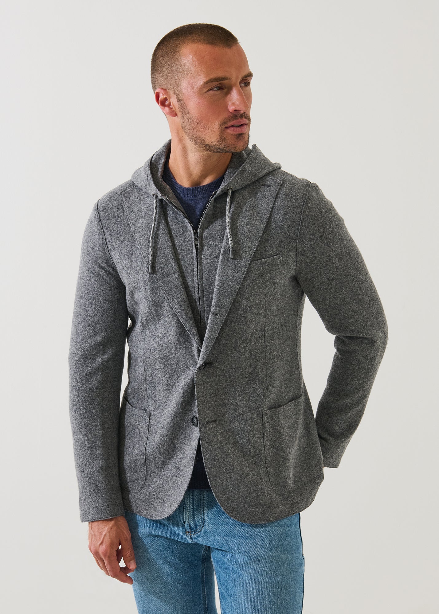 Wool Hooded Blazer