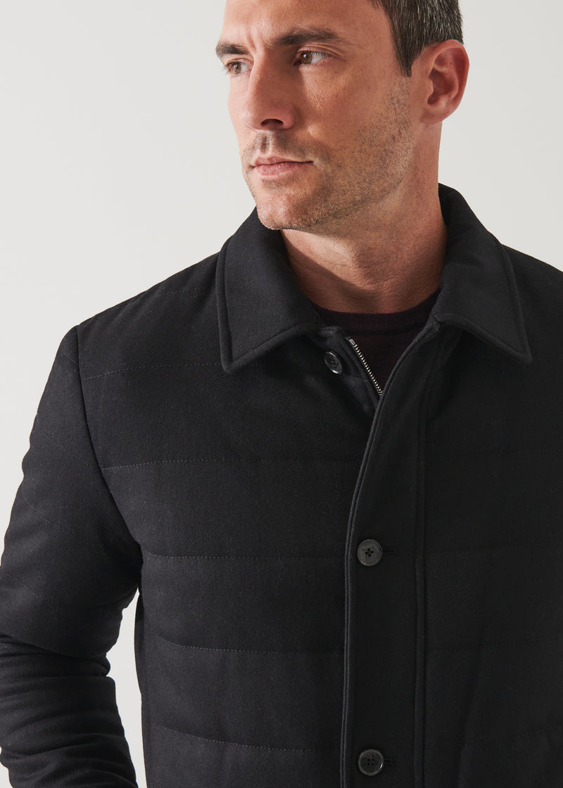 WOOL BLEND QUILTED SHIRT JACKET