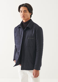 Wool Blend Quilted Car Coat