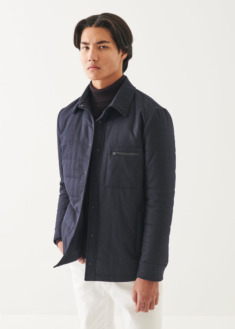 Wool Blend Quilted Car Coat