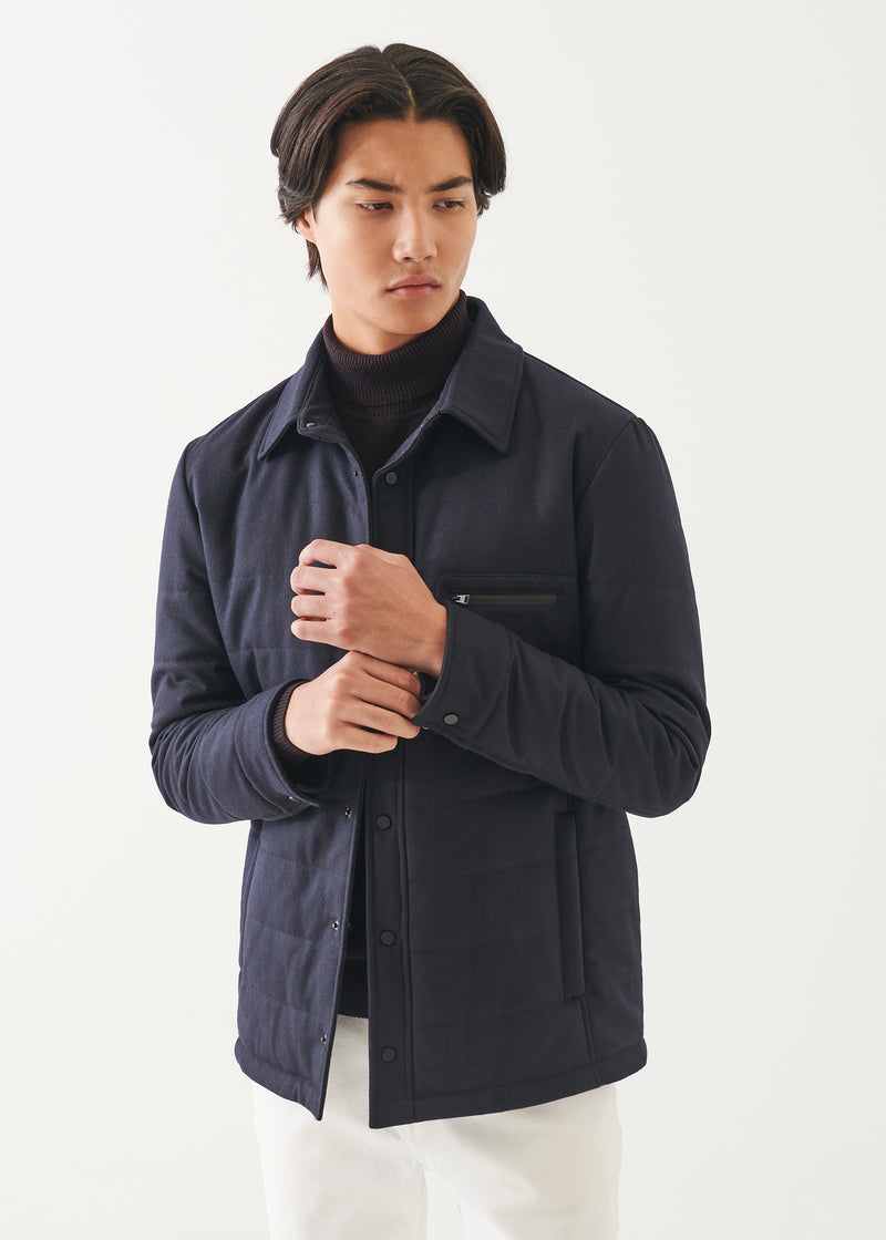 Wool Blend Quilted Car Coat